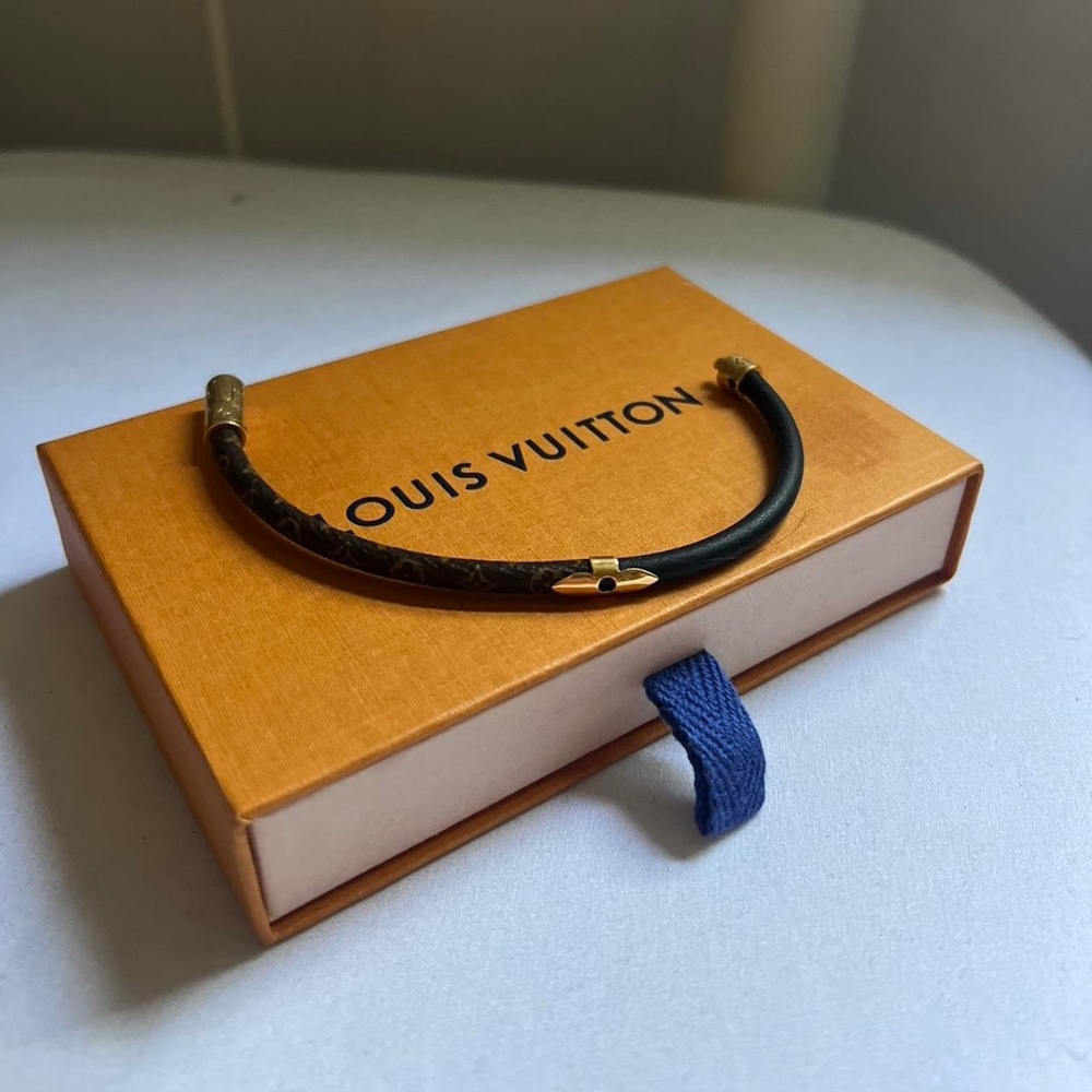 Louis Vuitton Black and Gold Bracelet
